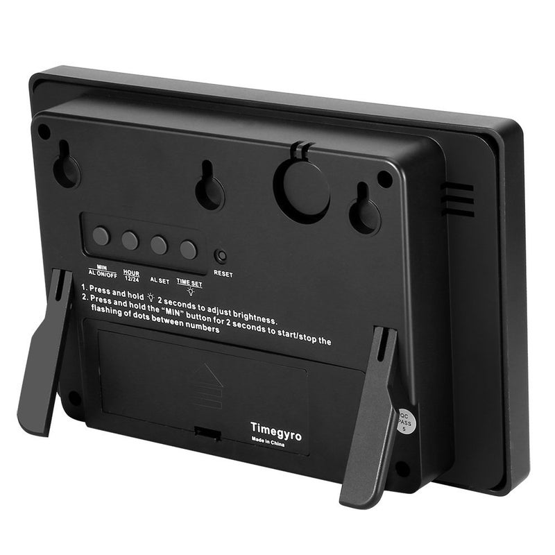 Timegyro Digital Wall Clock Battery Operated - LED Display Digital Alarm Clock Battery Powered Only, Brightness Adjustable, 12/24Hr - Image 4